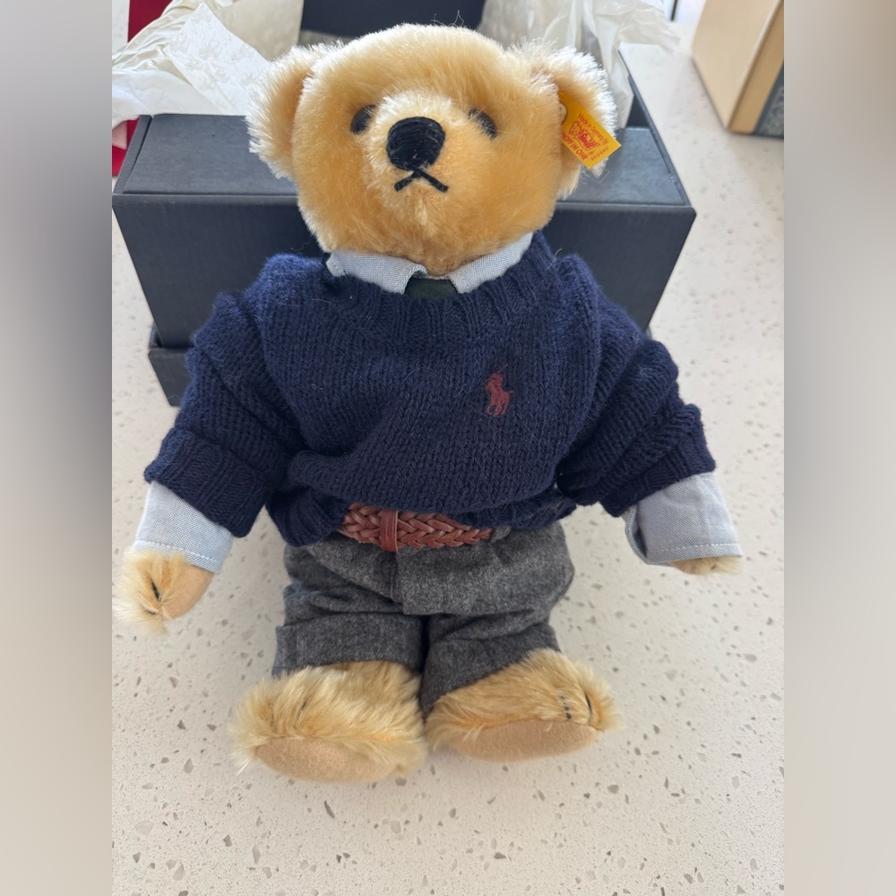 Steiff × Ralph Lauren Preppy Bear #650581 – Rare w/ Box, Tag & Growler